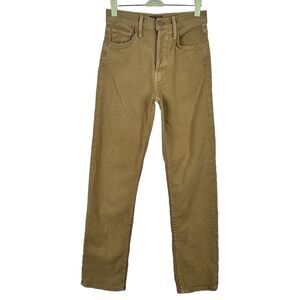 Mother The Tomcat Straight Leg Jeans‎ Women’s 24 Lark Tan Khaki High Rise Button